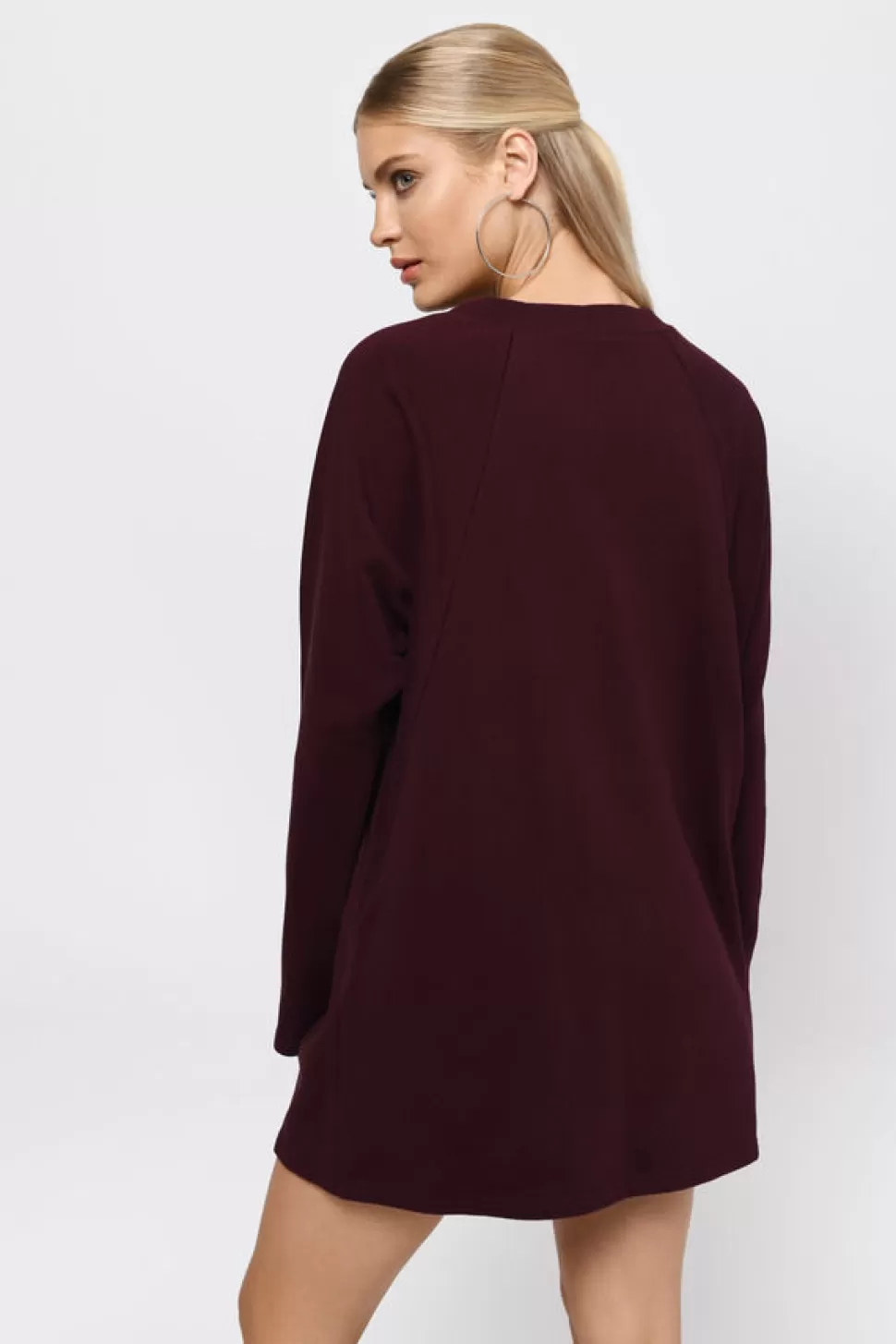 Shift Dresses*Tobi Sophia Lace Up Sweatshirt Black | Gray | Wine