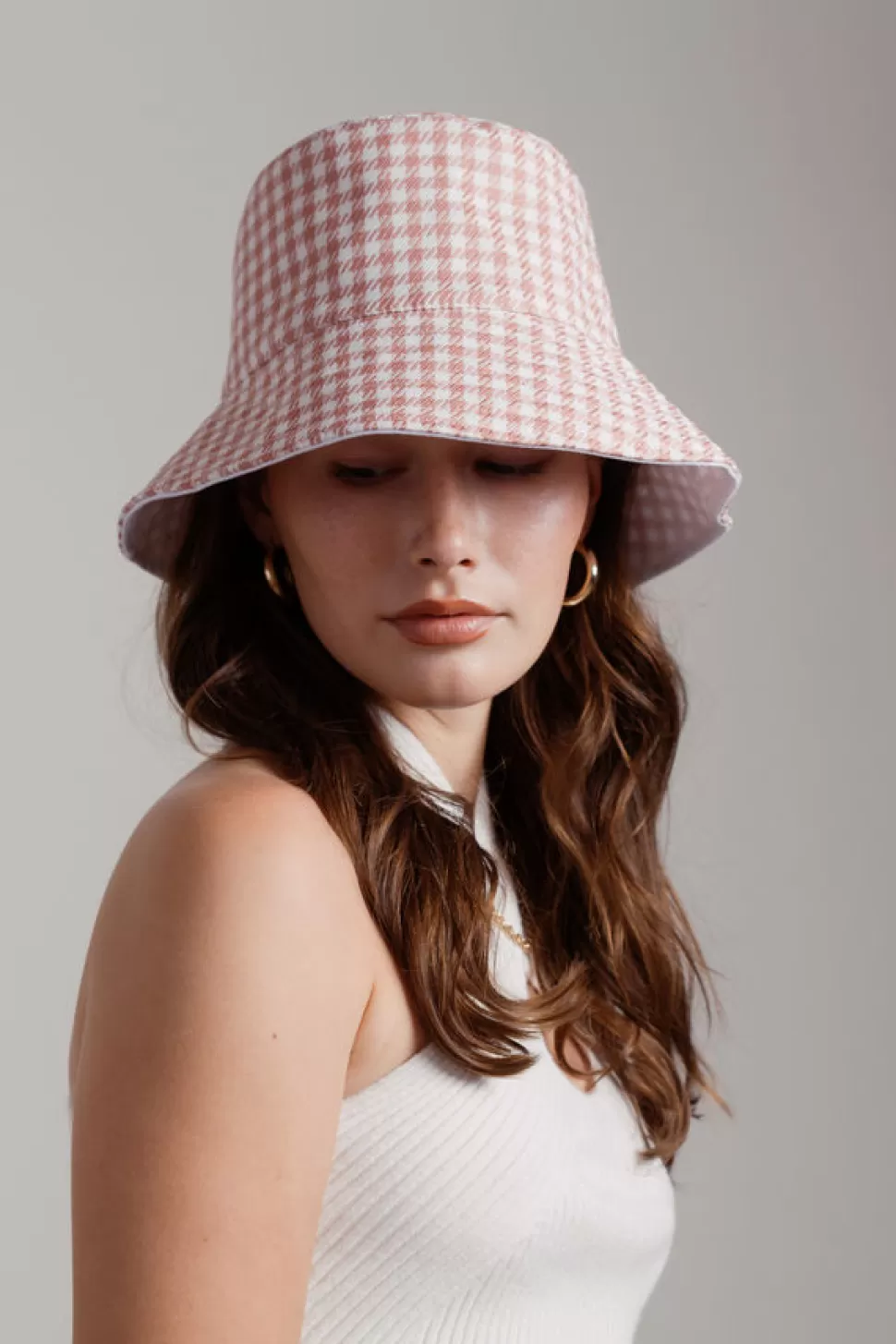 Hats & Headwear*Tobi Sunny Daze Checkered Bucket Hat Pink