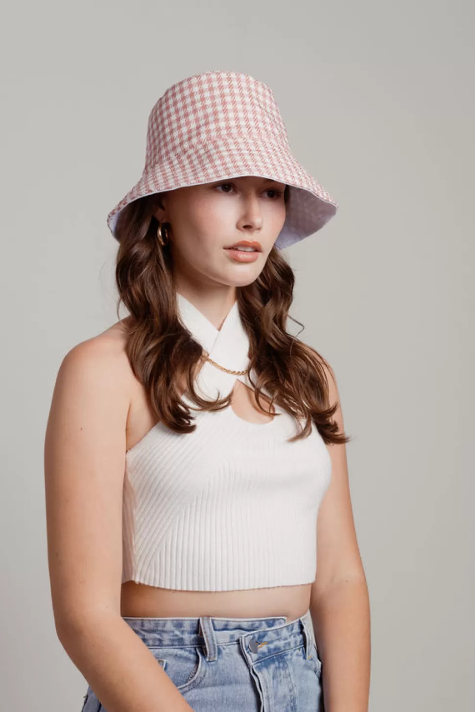 Hats & Headwear*Tobi Sunny Daze Checkered Bucket Hat Pink