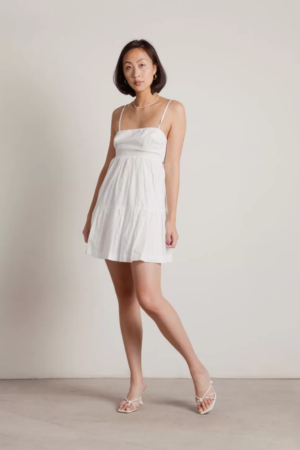 Sundresses*Tobi Surprised Me Eyelet Skater Shift Dress White