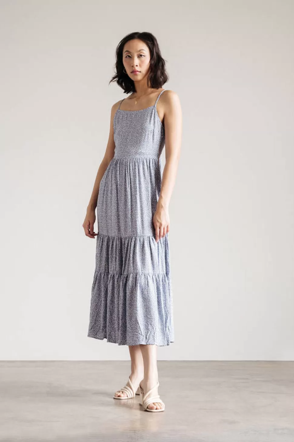 Sundresses*Tobi Swing By Tiered Tie Back Maxi Dress Blue