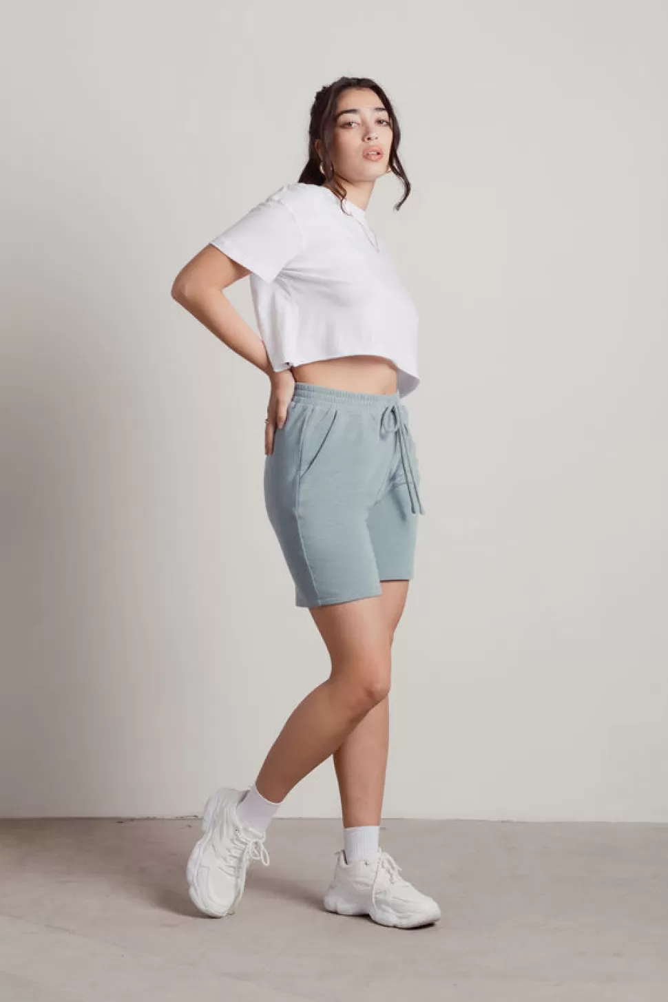 Shorts*Tobi Take It Chill Elastic Waistband Sweatshorts Sage