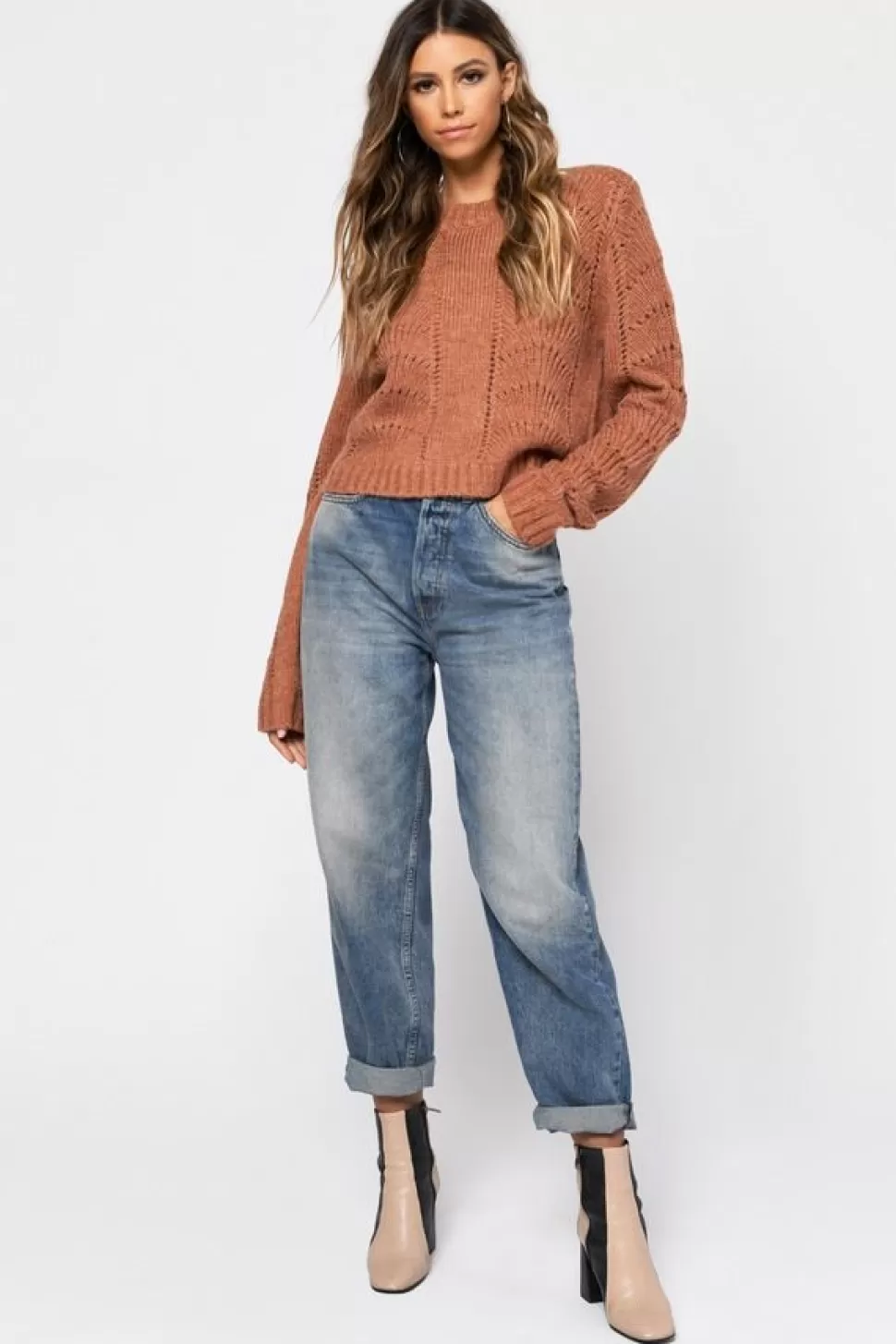 Long Sleeve Tops*Tobi Take It Easy Sweater Rust | Lavender