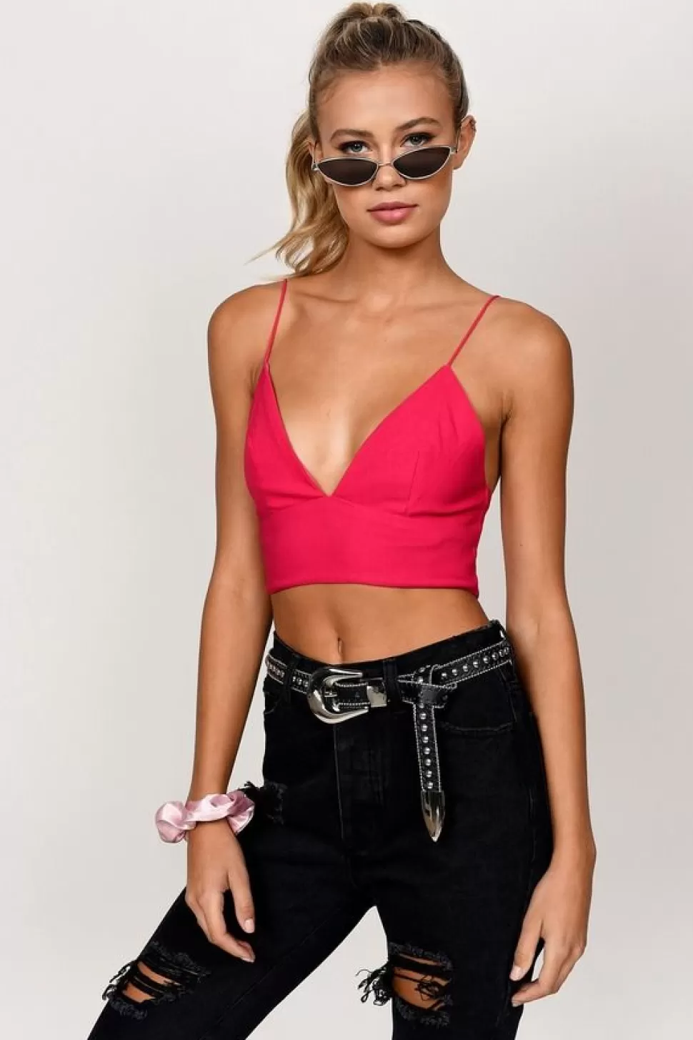 Going Out Tops*Tobi Take It From Me Crop Top Hot Pink