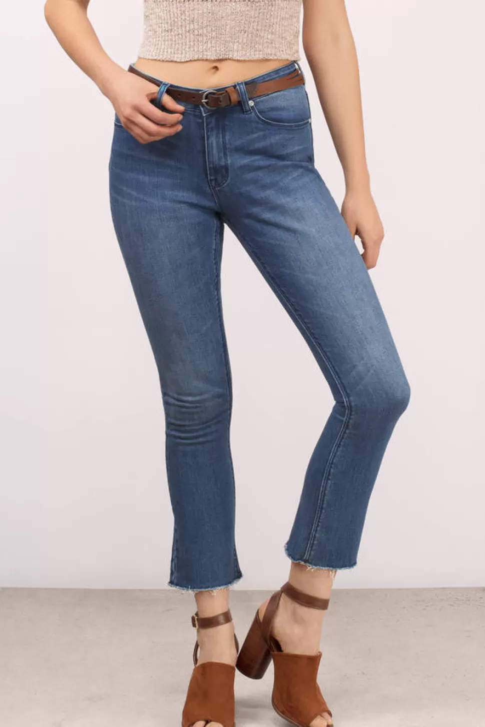 Denim*Tobi Those Days Cropped Flare Jeans Medium Wash