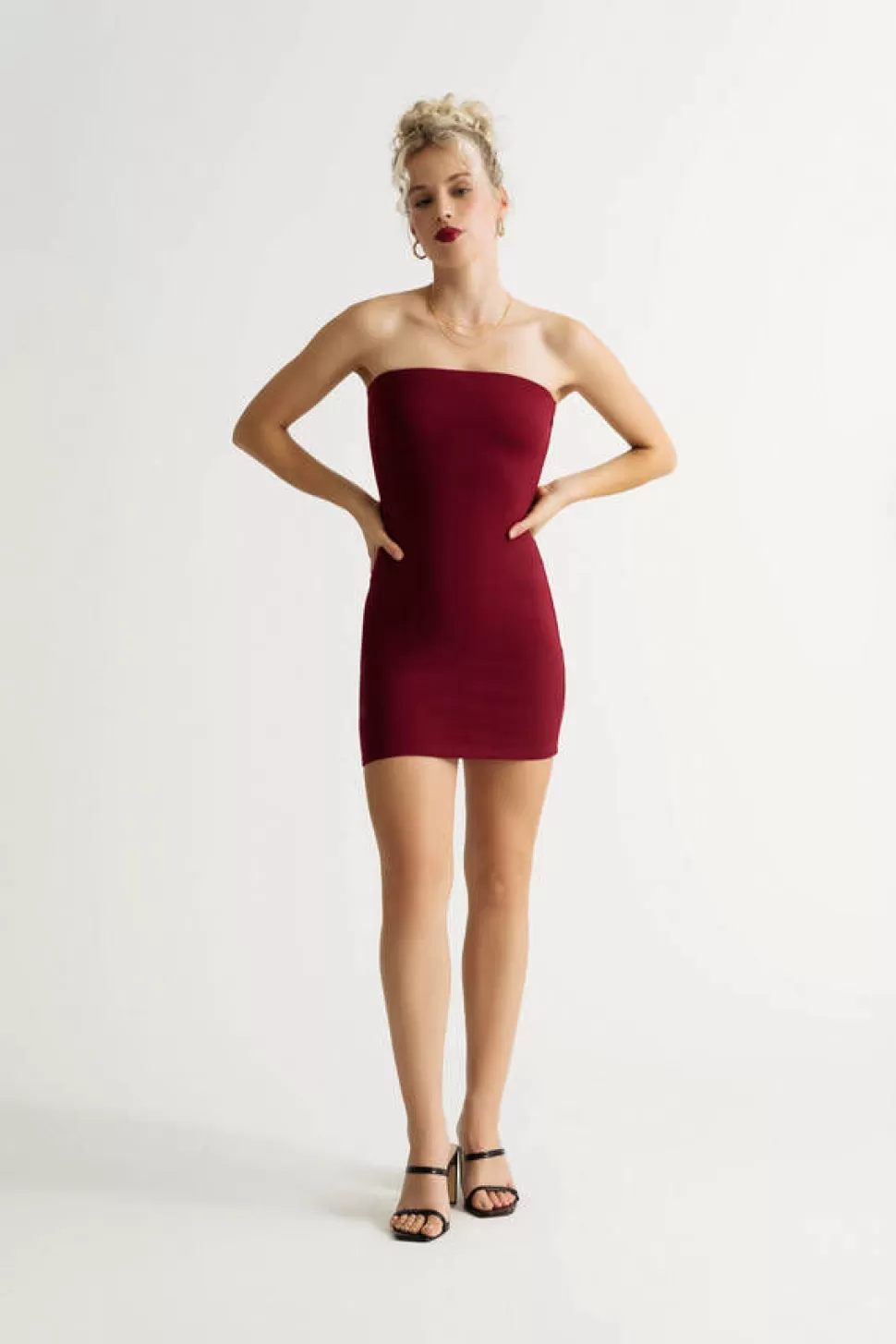 Bodycon Dresses*Tobi Tina Sleeveless Tube Bodycon Mini Dress Wine