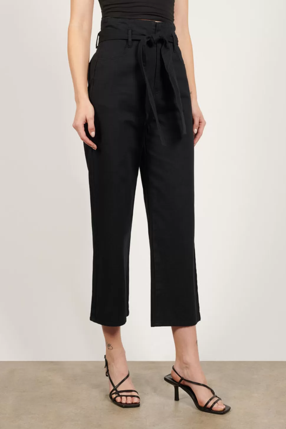 Pants*Tobi Too Much To Bare Cropped Wide Leg Pants Black