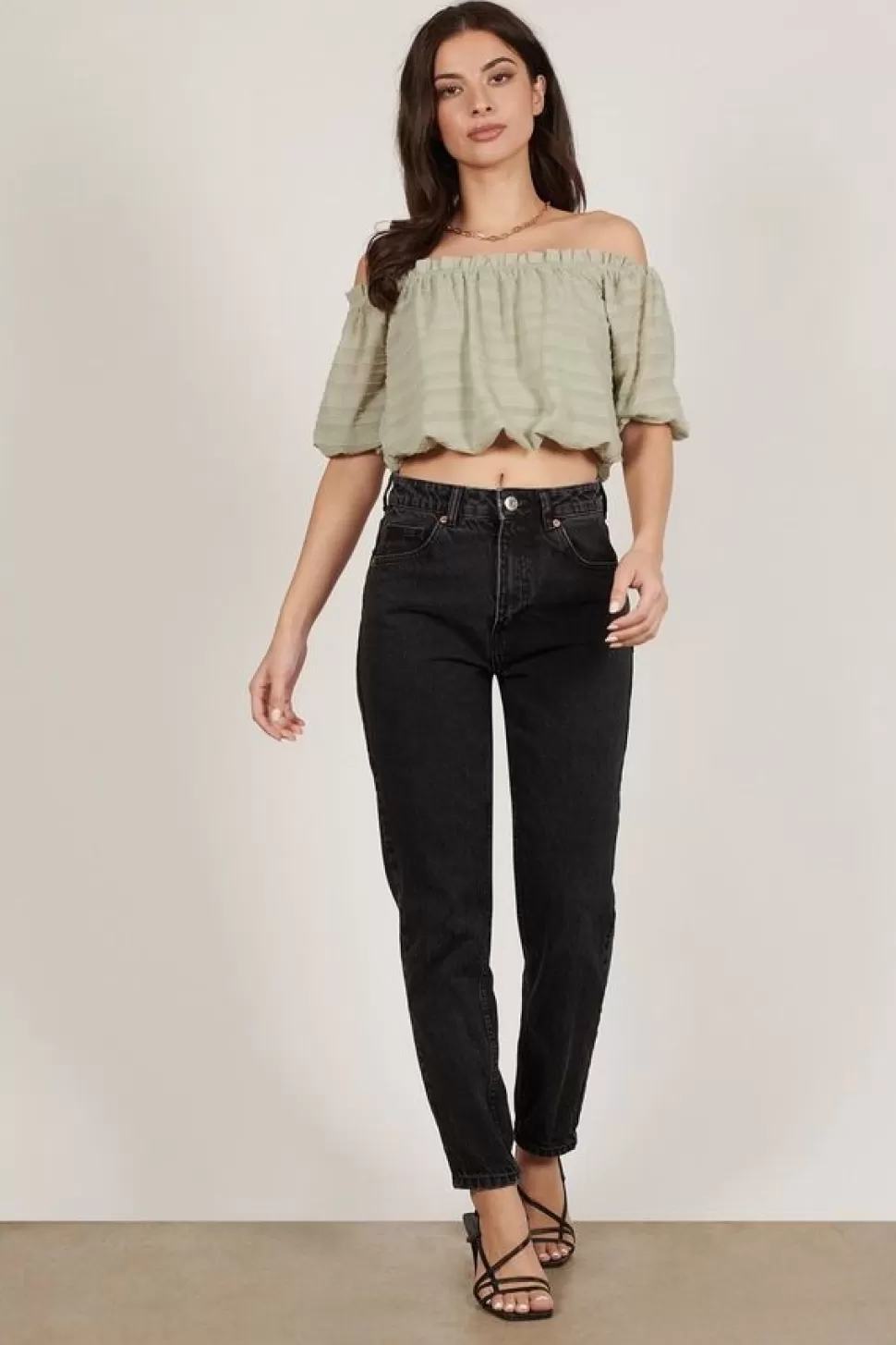 Blouses & Shirts*Tobi Try Again Cropped Blouse Sage