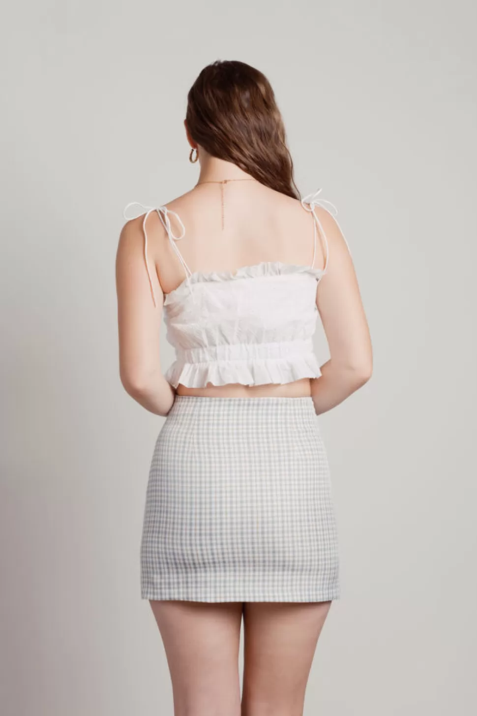 Crop Tops*Tobi Tune In Ruffled Eyelet Crop Top White