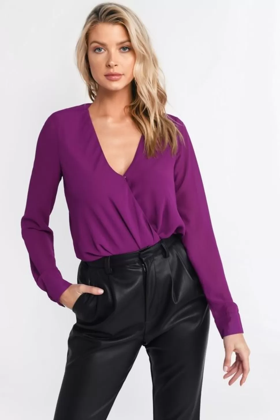 Blouses & Shirts*Tobi Unstoppable Surplice Blouse Violet