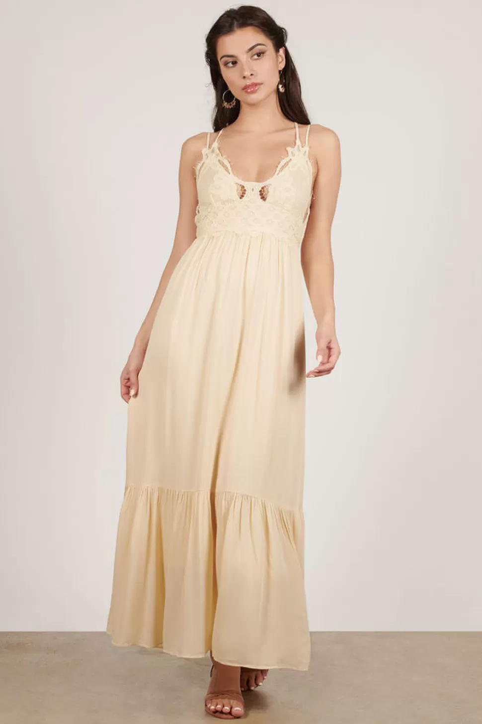 Sundresses*Tobi Valence Lace Maxi Dress Cream