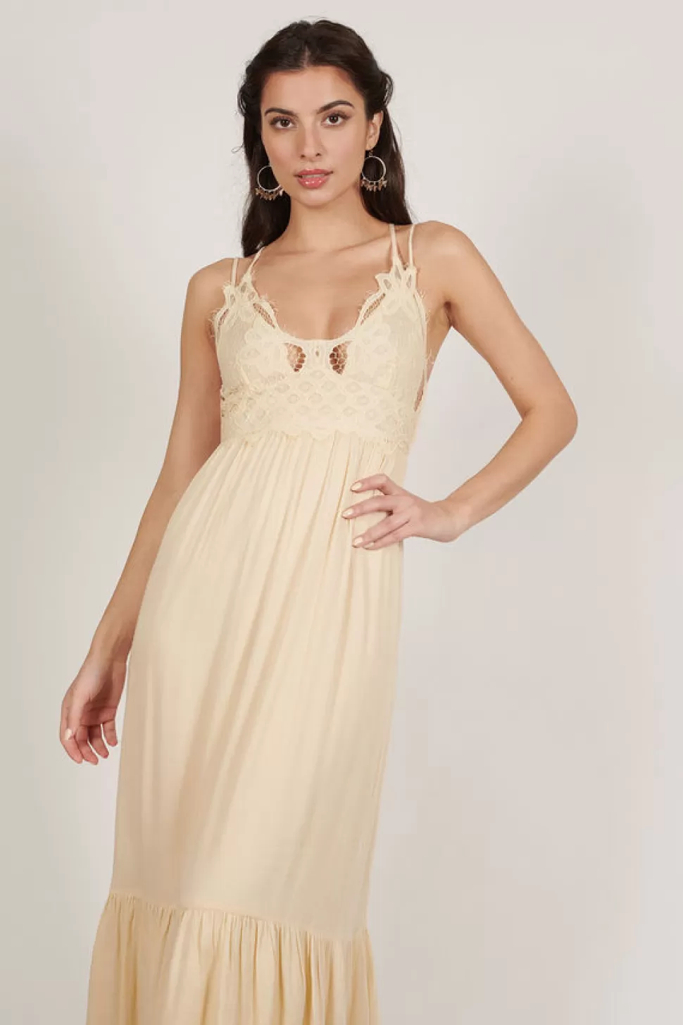 Sundresses*Tobi Valence Lace Maxi Dress Cream