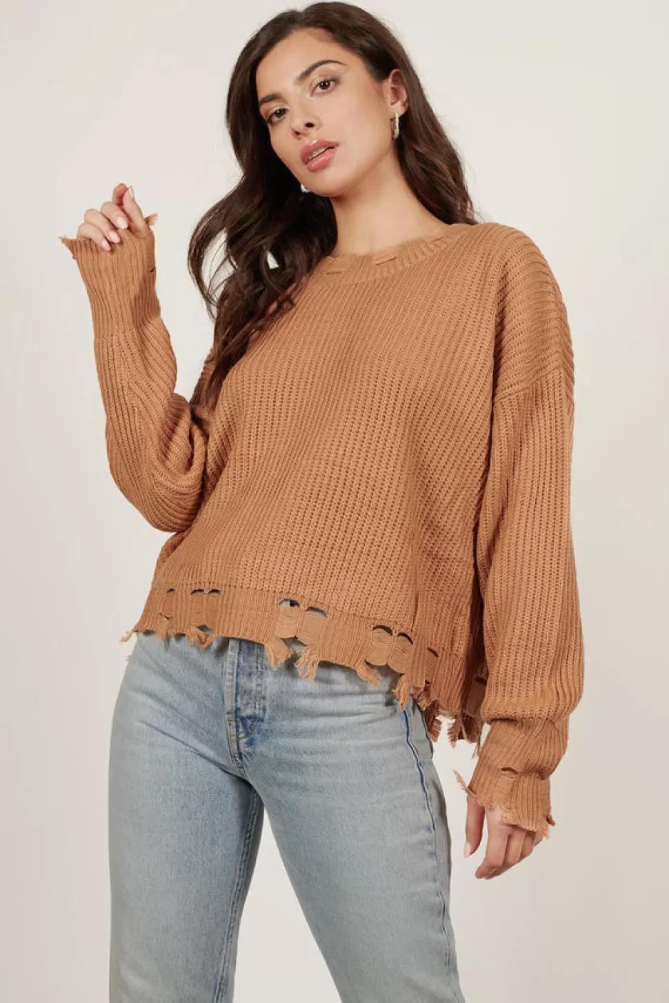 Sweaters & Cardigans*Tobi Vince Distressed Sweater Tan