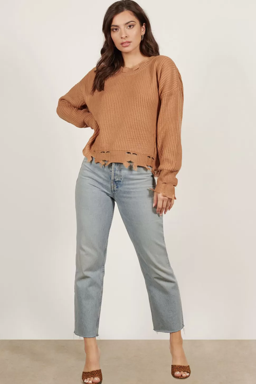 Sweaters & Cardigans*Tobi Vince Distressed Sweater Tan