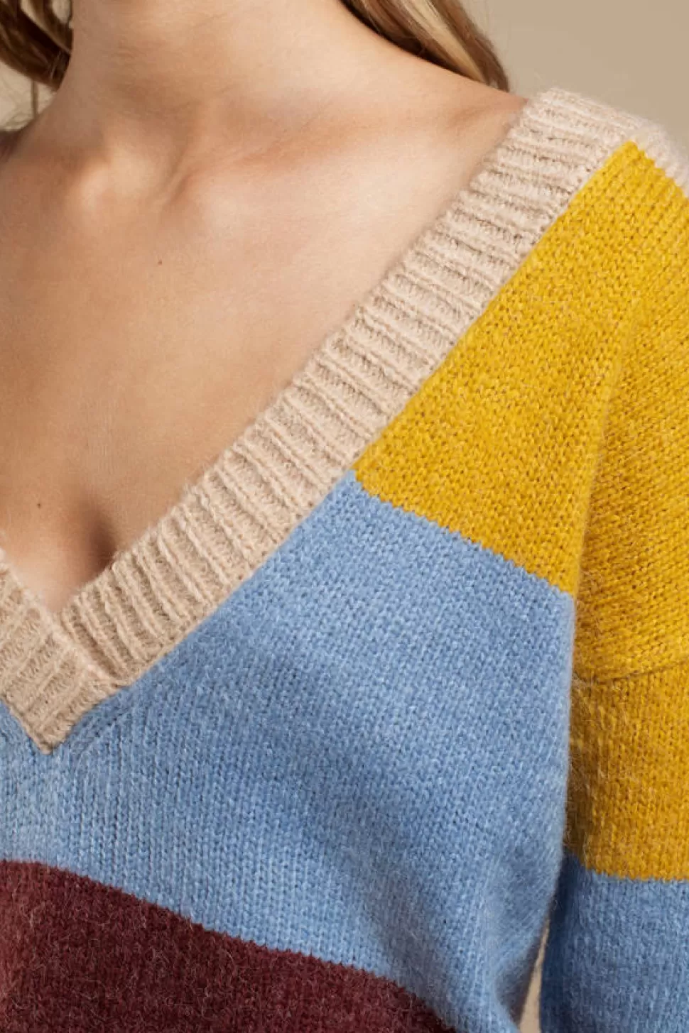 Sweaters & Cardigans*Tobi Wellesley Stripe Sweater Tan