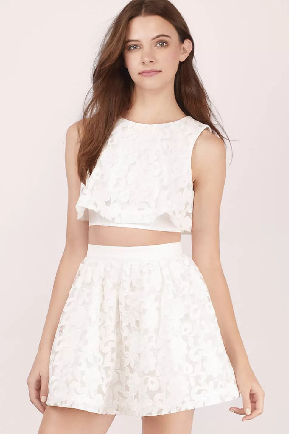 Going Out Tops*Tobi Wild Heart Lace Crop Top Black | White