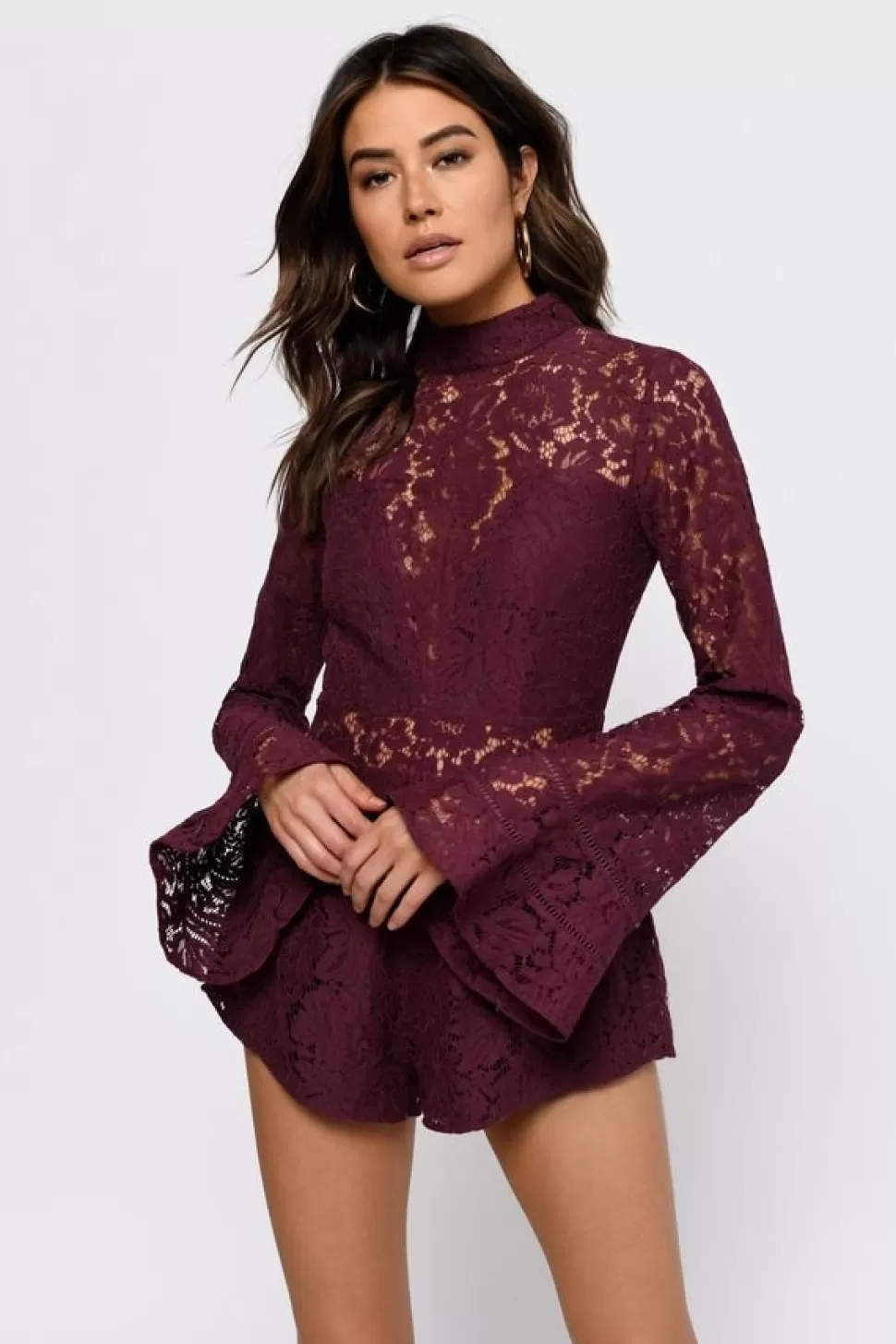 Rompers & Jumpsuits*Tobi Wilhemenia Lace Romper Merlot