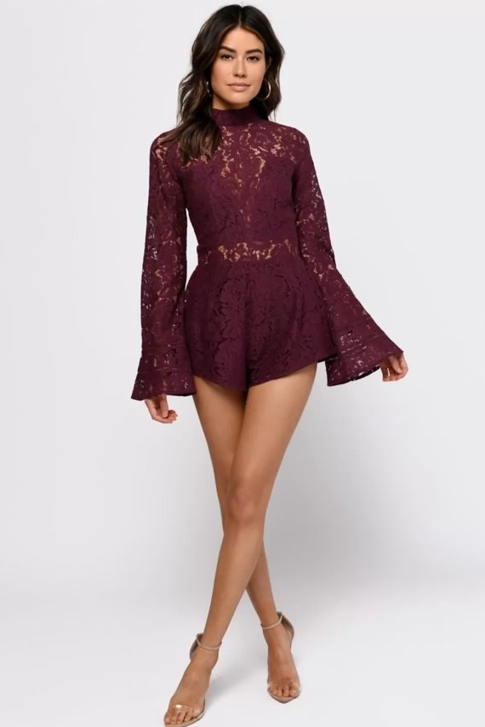 Rompers & Jumpsuits*Tobi Wilhemenia Lace Romper Merlot