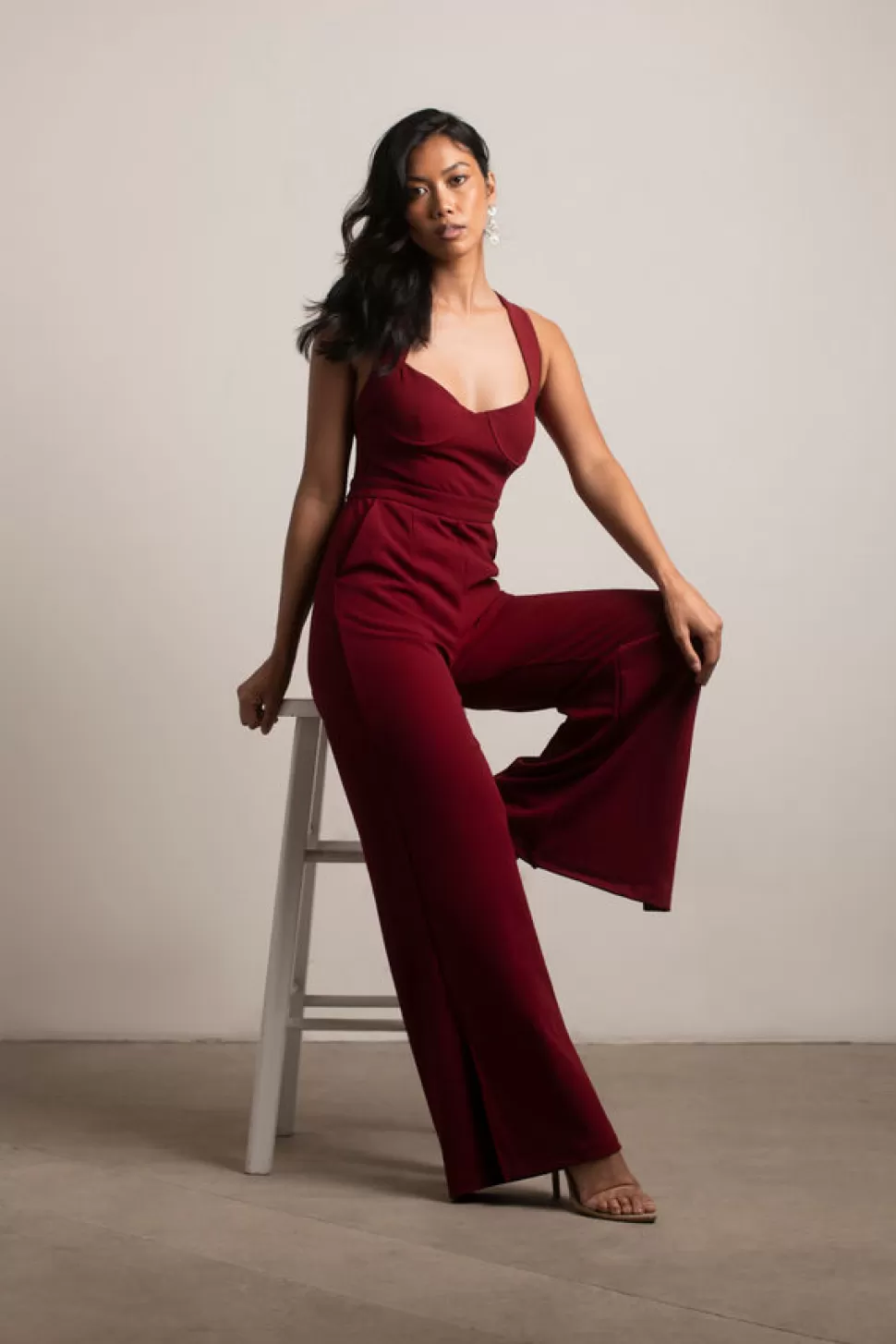 Rompers & Jumpsuits*Tobi Yessenia Split-Hem Jumpsuit Wine | Black