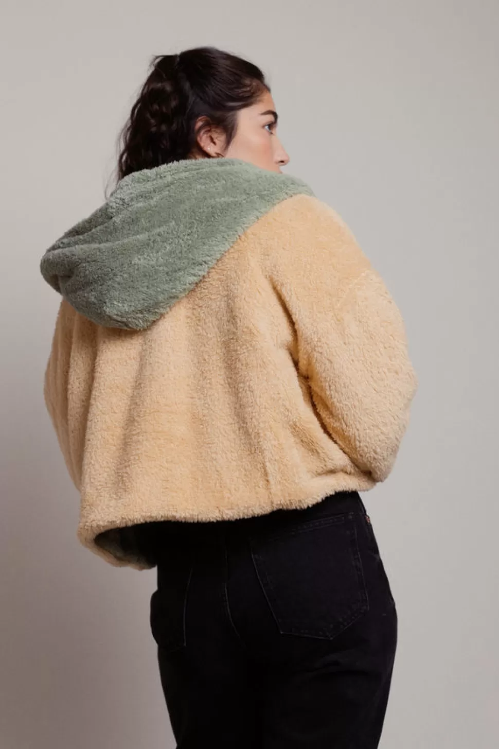 Jackets*Tobi Zativa Reversible Fuzzy Jacket Tan Sage