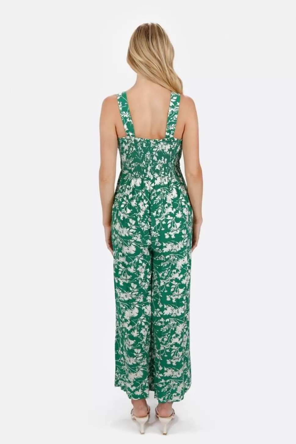 Rompers & Jumpsuits*Tobi Zaya Flower Print Wide Leg Flowy Jumpsuit Green